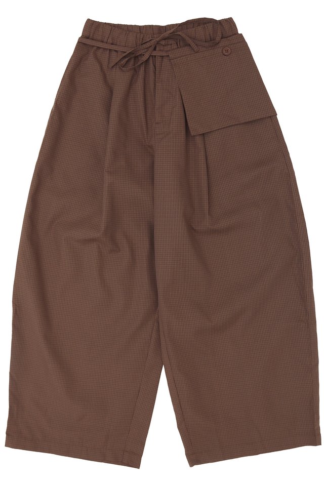 TAGG CHECKED LOUNGE TROUSERS IN BROWN