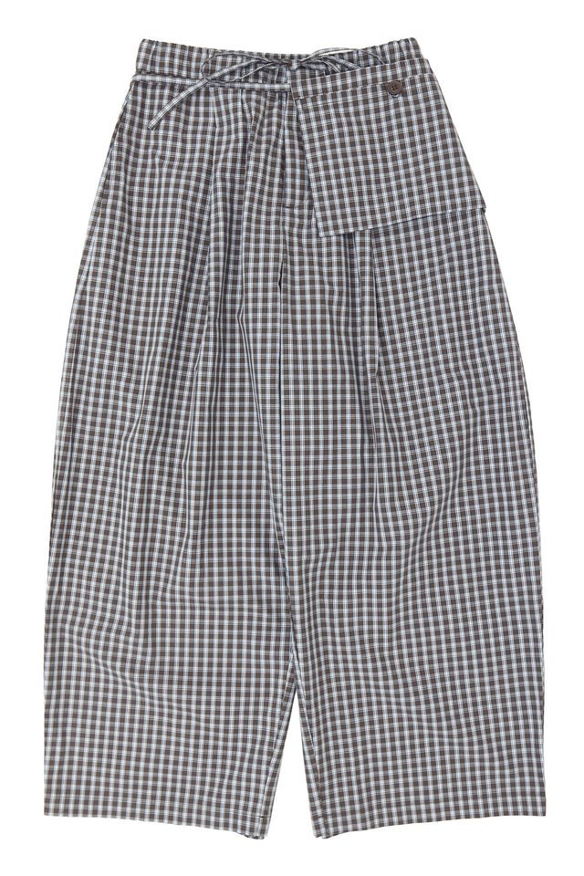 TAGG CHECKED LOUNGE TROUSERS IN OLIVE