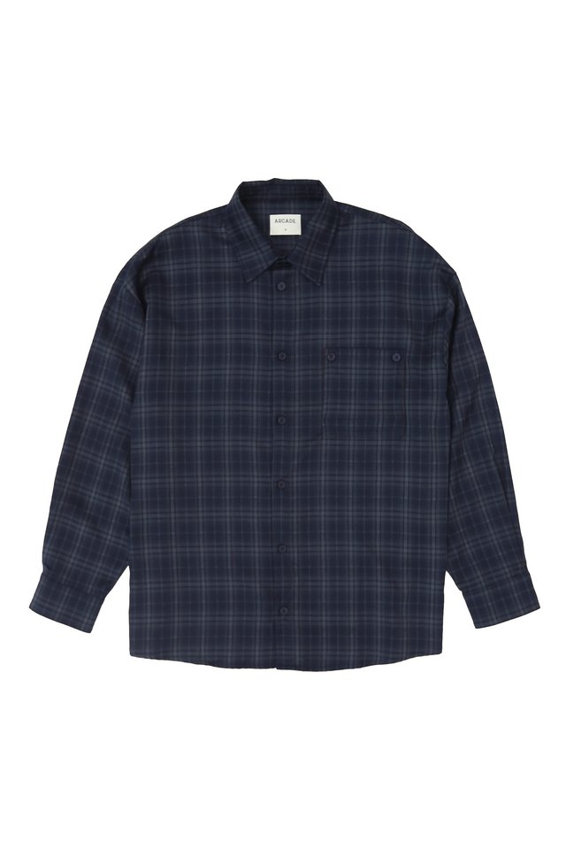 WALT CHECKED POCKET SHIRT IN NAVY
