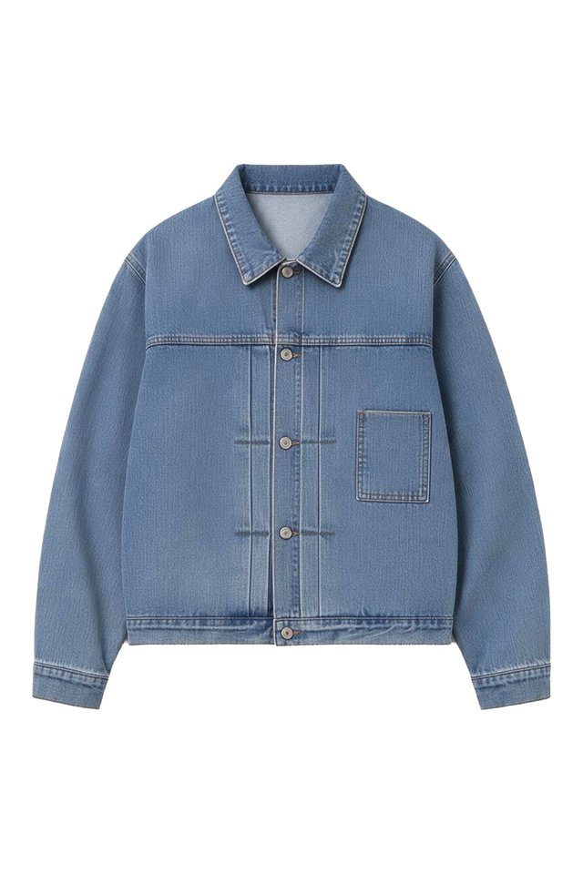 GORDON SELVEDGE DENIM JACKET IN MID WASH
