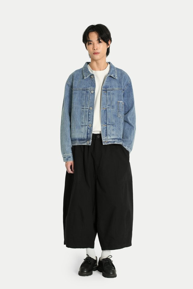 GORDON SELVEDGE DENIM JACKET IN MID WASH