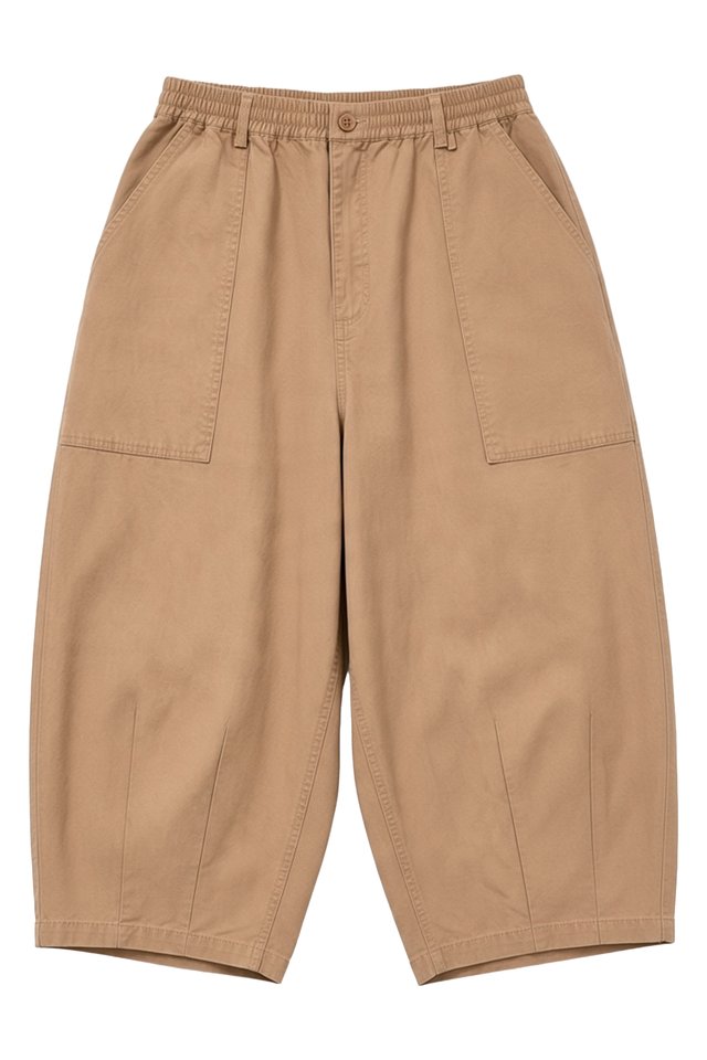RIGSBY CROPPED BARREL TROUSERS IN CLAY