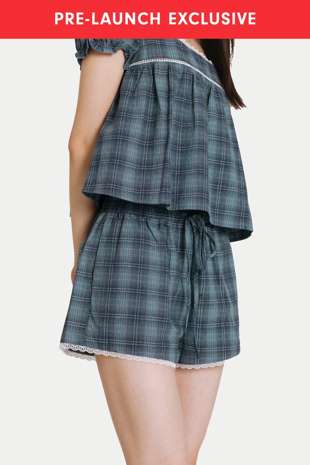 SOFIA MINI SHORTS IN OCEAN CHECKS