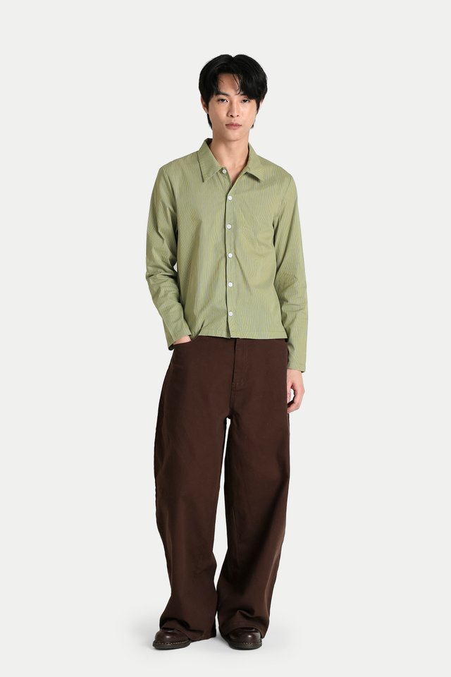ZIMMER CROPPED STRIPED SHIRT IN MEADOW