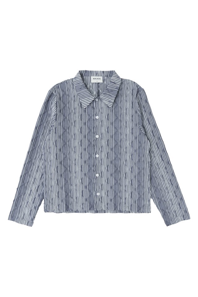 ZIMMER CROPPED STRIPED SHIRT IN RIPPLE