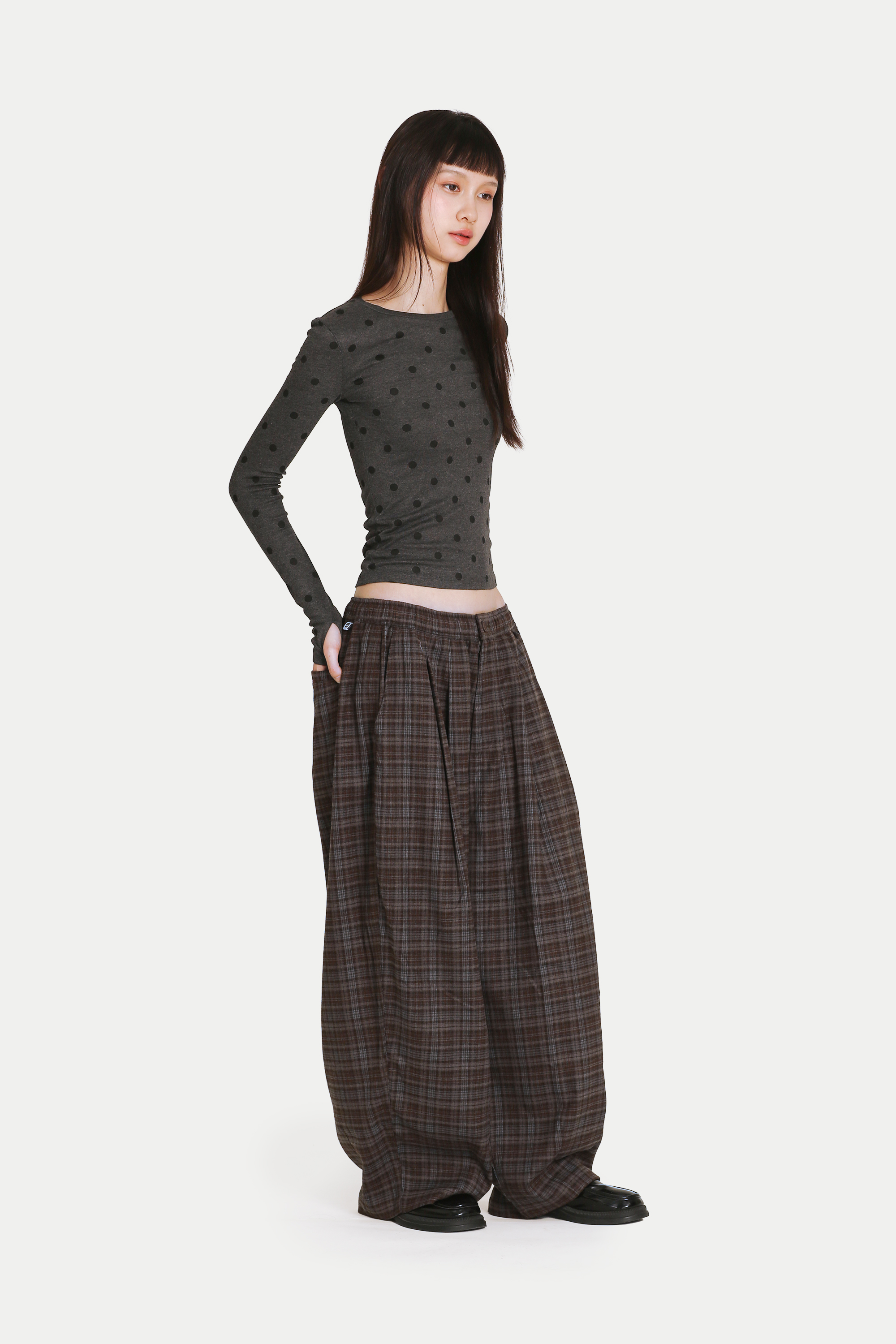 KOUTA PARACHUTE PANTS IN TEDDY CHECKS