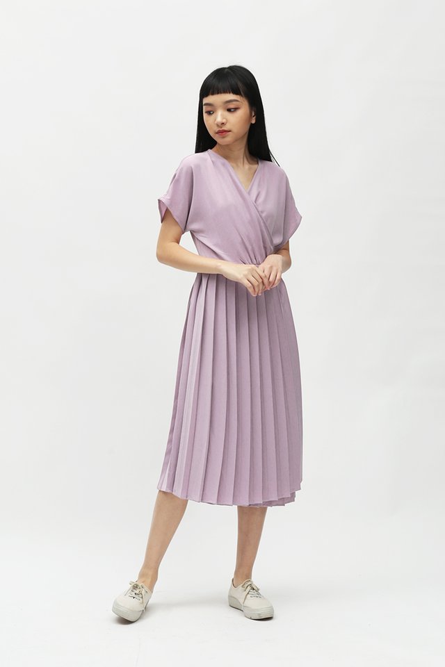 DIANE PLEATED WRAP DRESS IN FRENCH ROSE