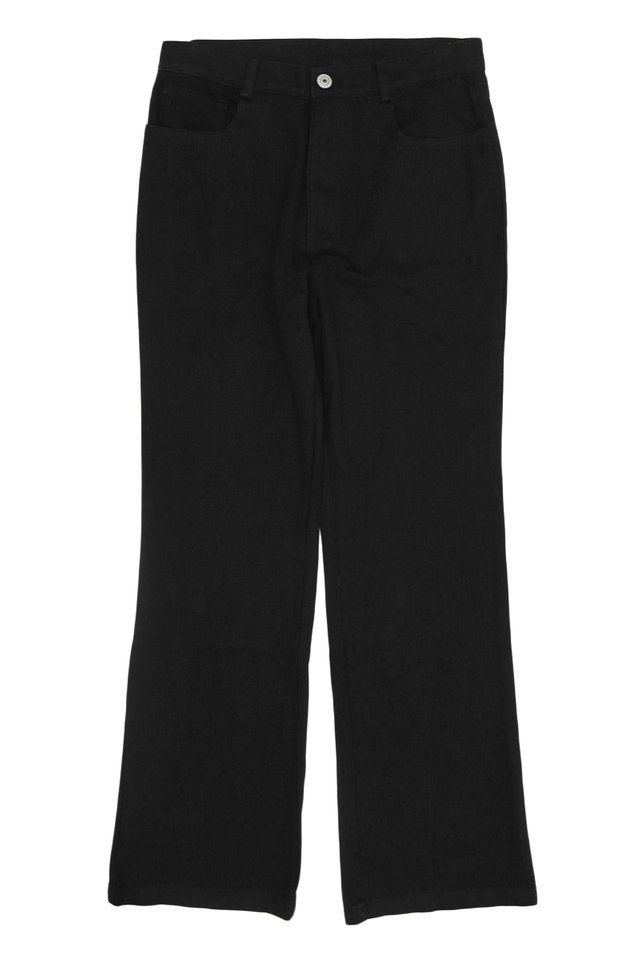 COOPER FLARED TWILL TROUSERS IN BLACK