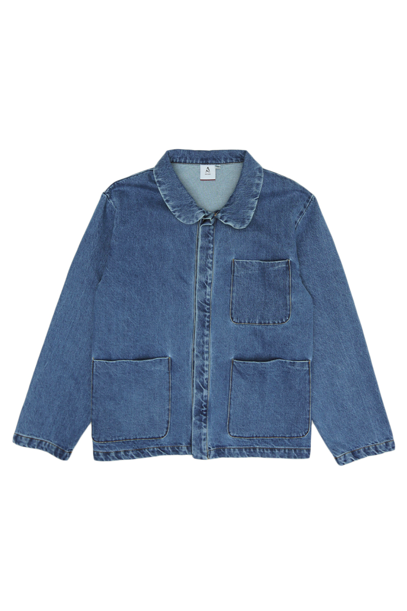 JONAH DENIM CHORE COAT IN MID WASH