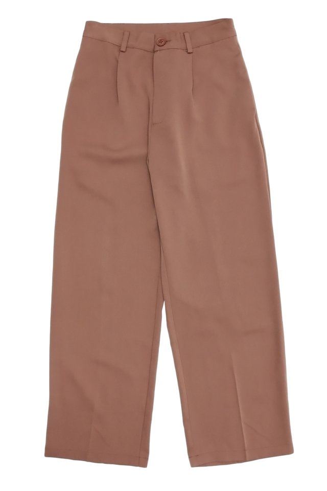 DRIES WIDE-LEG TROUSERS IN REDWOOD