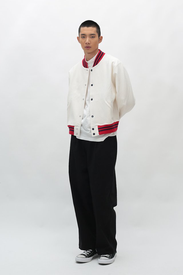HAGEN VARSITY JACKET IN WHITE