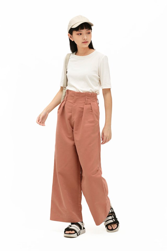 HAYES PALAZZO PANTS IN ROSEWOOD