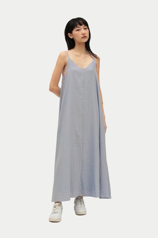 RENEE TWO WAY SPAG DRESS IN MISTY LILAC