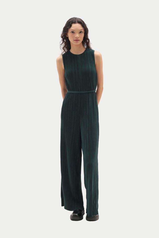 AUDRA PLEATED JUMPSUIT IN FOREST