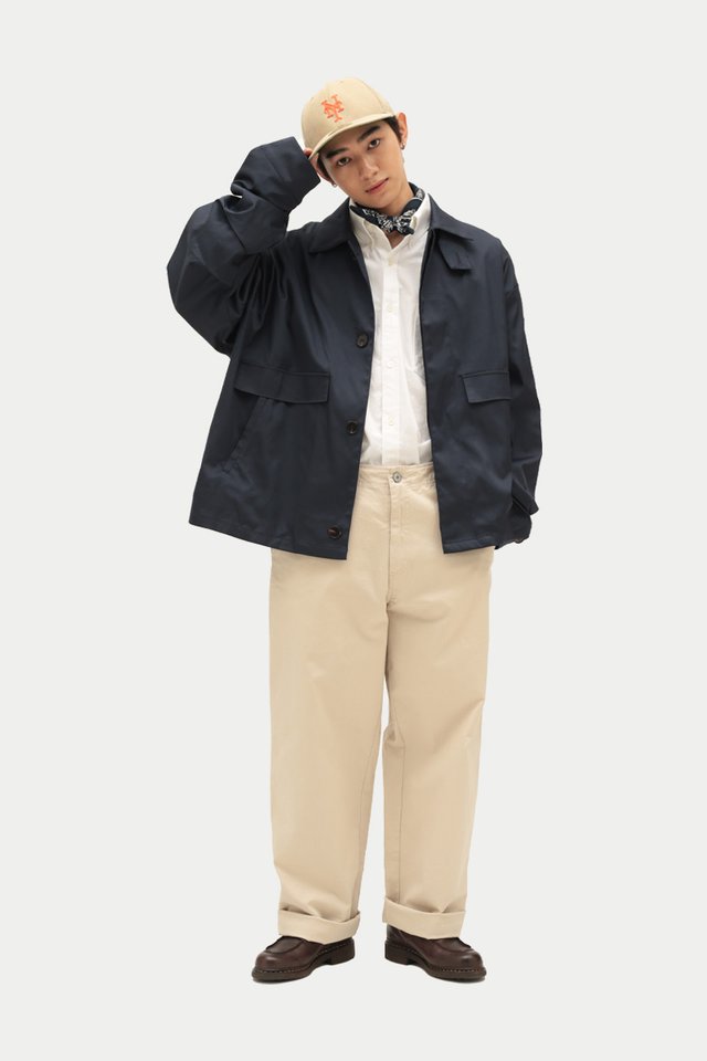 ARCADE X COLLINGOH CROPPED TRENCH IN NAVY
