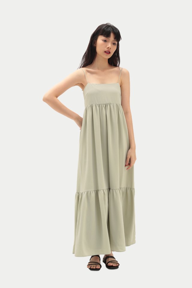 LAVELLE MAXI SWING DRESS IN SAGE